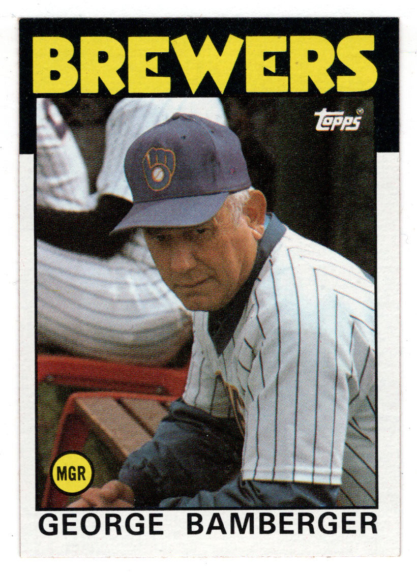 George Bamberger - Milwaukee Brewers - Manager (MLB Baseball Card) 1986 Topps # 21 Mint