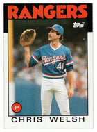 Chris Welsh - Texas Rangers (MLB Baseball Card) 1986 Topps # 52 Mint