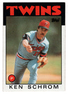 Ken Schrom - Minnesota Twins (MLB Baseball Card) 1986 Topps # 71 Mint