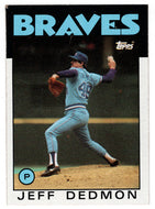 Jeff Dedmon - Atlanta Braves (MLB Baseball Card) 1986 Topps # 129 Mint