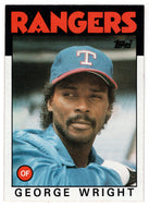 George Wright - Texas Rangers (MLB Baseball Card) 1986 Topps # 169 Mint
