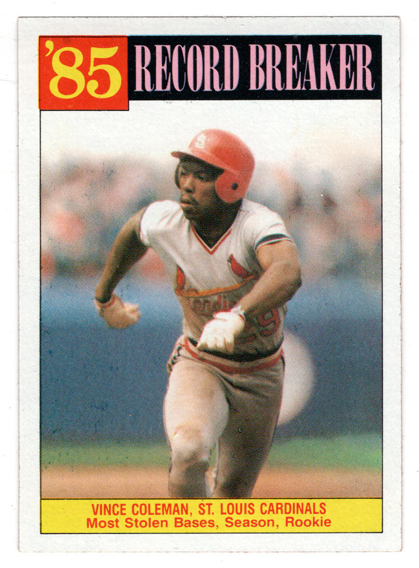 Vince Coleman - St. Louis Cardinals - '85 Record Breaker (MLB Baseball Card) 1986 Topps # 201 Mint