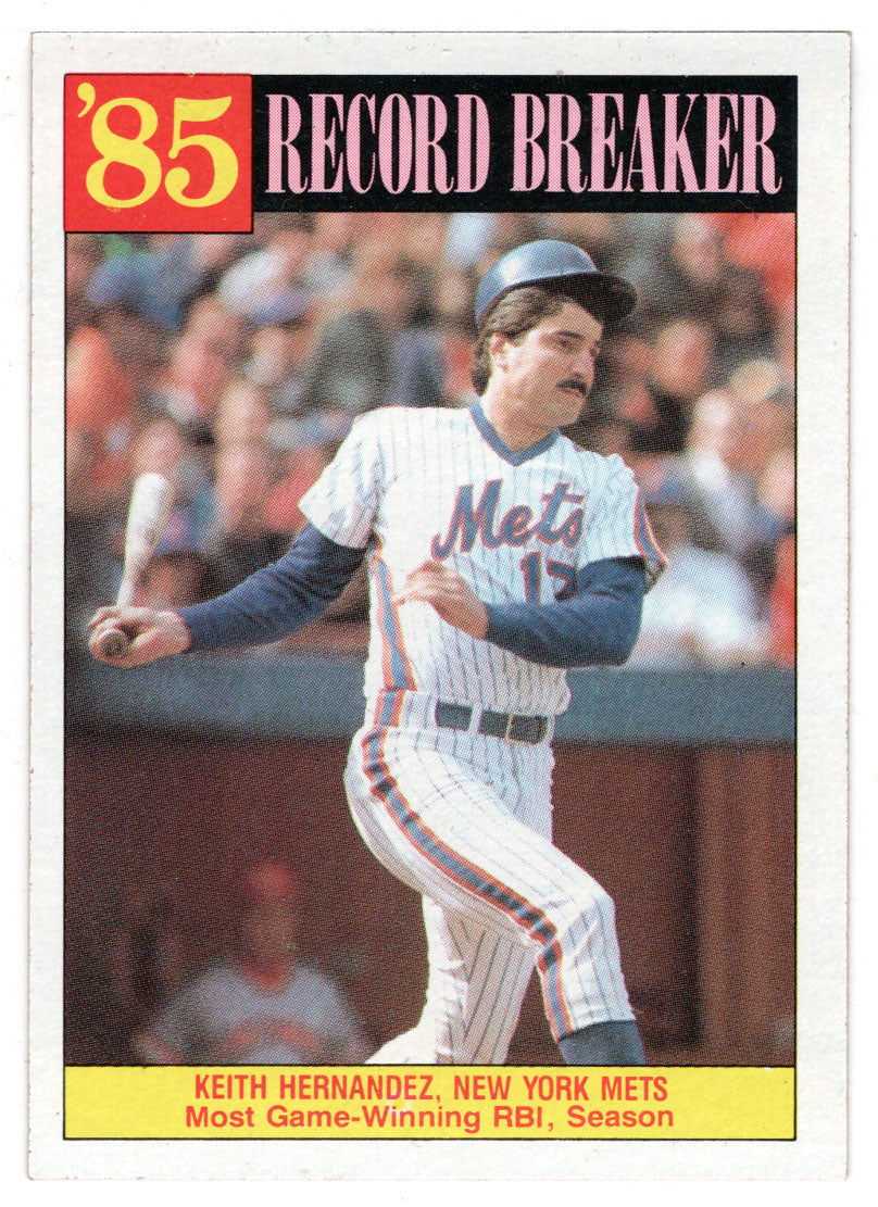 Keith Hernandez - New York Mets - '85 Record Breaker (MLB Baseball Card) 1986 Topps # 203 Mint