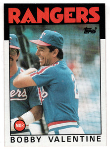 Bobby Valentine - Texas Rangers - Manager (MLB Baseball Card) 1986 Topps # 261 Mint