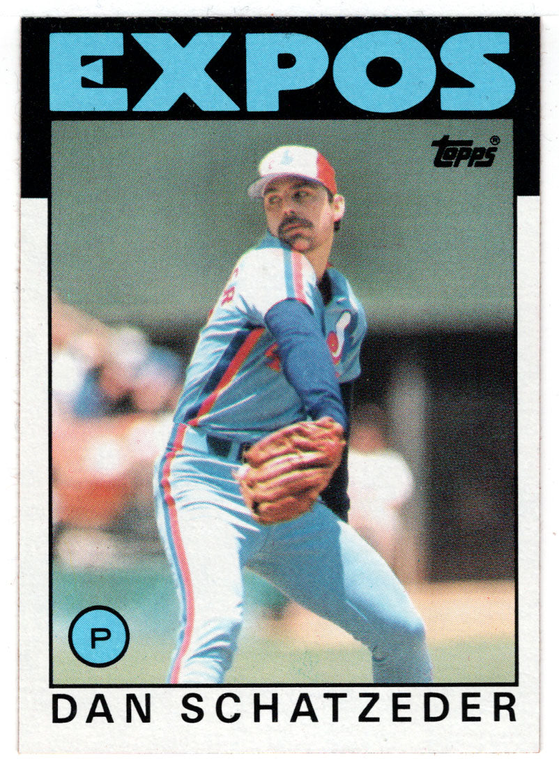 Dan Schatzeder - Montreal Expos (MLB Baseball Card) 1986 Topps # 324 Mint