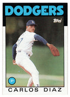 Carlos Diaz - Los Angeles Dodgers (MLB Baseball Card) 1986 Topps # 343 Mint