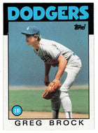 Greg Brock - Los Angeles Dodgers (MLB Baseball Card) 1986 Topps # 368 Mint