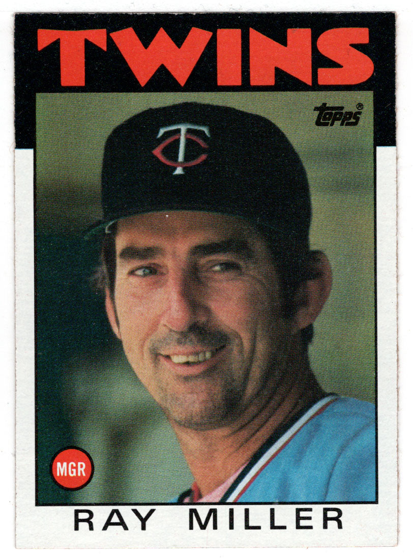 Ray Miller - Minnesota Twins - Manager (MLB Baseball Card) 1986 Topps # 381 Mint