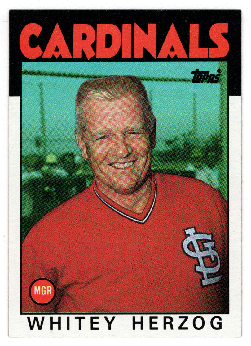 Whitey Herzog - St. Louis Cardinals - Manager (MLB Baseball Card) 1986 Topps # 441 Mint