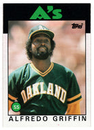 Alfredo Griffin - Oakland Athletics (MLB Baseball Card) 1986 Topps # 566 Mint