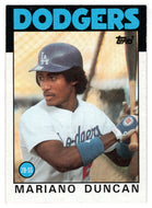 Mariano Duncan RC - Los Angeles Dodgers (MLB Baseball Card) 1986 Topps # 602 Mint