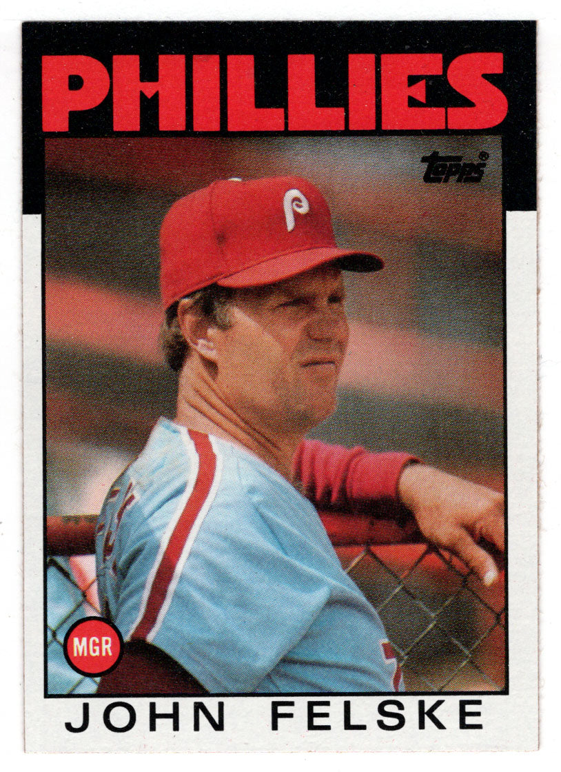 John Felske - Philadelphia Phillies - Manager (MLB Baseball Card) 1986 Topps # 621 Mint