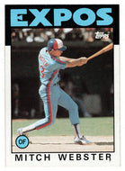 Mitch Webster RC - Montreal Expos (MLB Baseball Card) 1986 Topps # 629 Mint