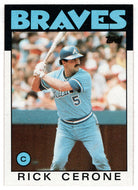 Rick Cerone - Atlanta Braves (MLB Baseball Card) 1986 Topps # 747 Mint