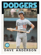 Dave Anderson - Los Angeles Dodgers (MLB Baseball Card) 1986 Topps # 758 Mint