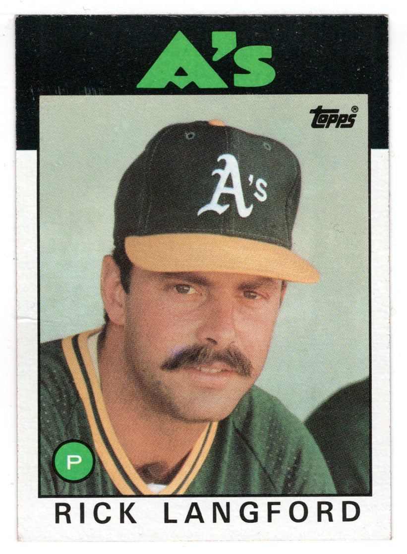 Rick Langford - Oakland Athletics (MLB Baseball Card) 1986 Topps # 766 Mint