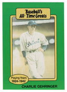 Charlie Gehringer - Detroit Tigers (MLB Baseball Card) 1987 Hygrade All-Time Greats # 39 Mint