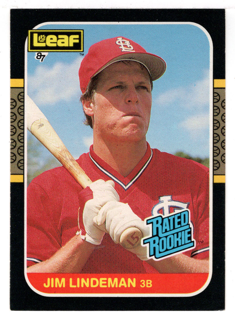 Jim Lindeman - St. Louis Cardinals - Rated Rookie (MLB Baseball Card) 1987 Leaf # 37 Mint