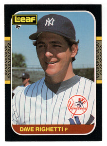Dave Righetti - New York Yankees (MLB Baseball Card) 1987 Leaf