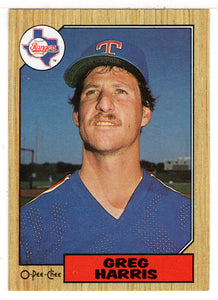 Greg Harris - Texas Rangers (MLB Baseball Card) 1987 O-Pee-Chee # 44 Mint