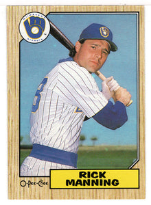 Rick Manning - Milwaukee Brewers (MLB Baseball Card) 1987 O-Pee-Chee # 196 Mint