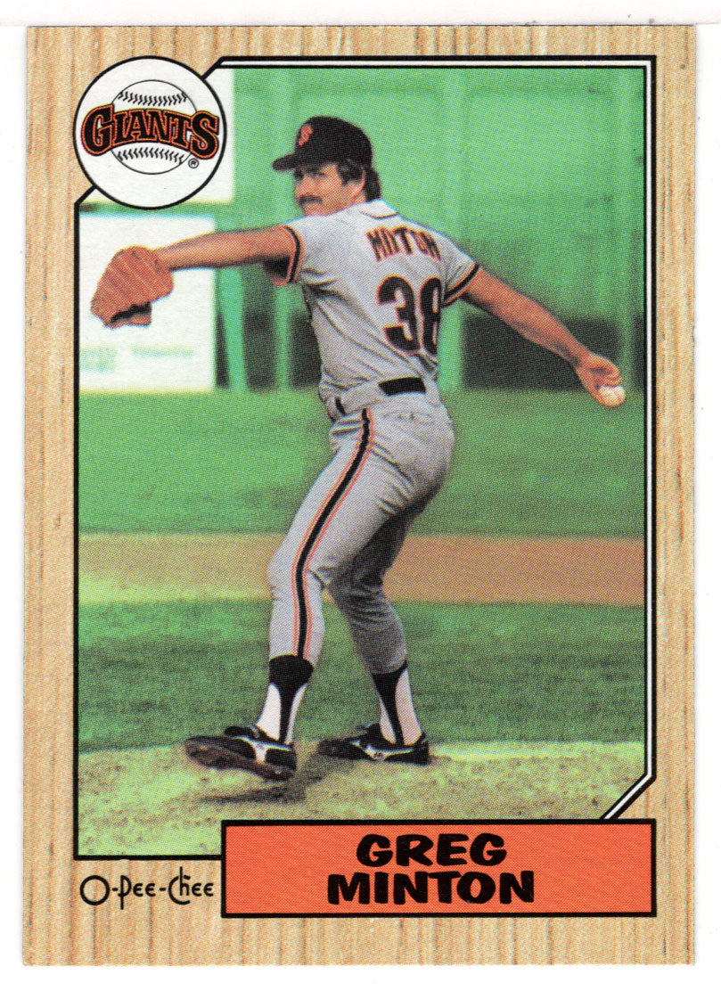 Greg Minton - San Francisco Giants (MLB Baseball Card) 1987 O-Pee-Chee # 333 Mint