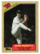 Dave Righetti - New York Yankees - Record Breaker (MLB Baseball Card) 1987 Topps # 5 Mint