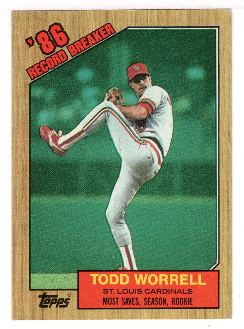 Todd Worrell - St. Louis Cardinals - Record Breaker (MLB Baseball Card) 1987 Topps # 7 Mint