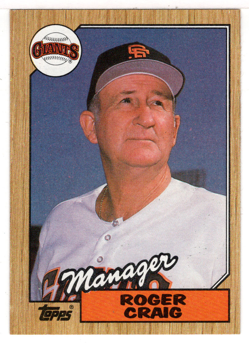 Roger Craig - San Francisco Giants - Team Checklist (MLB Baseball Card) 1987 Topps # 193 Mint