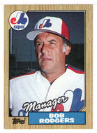 Bob Rodgers - Montreal Expos - Team Checklist (MLB Baseball Card) 1987 Topps # 293 Mint