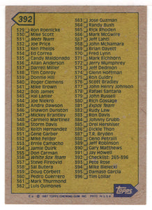 Checklist # 3 (MLB Baseball Card) 1987 Topps # 392 Mint