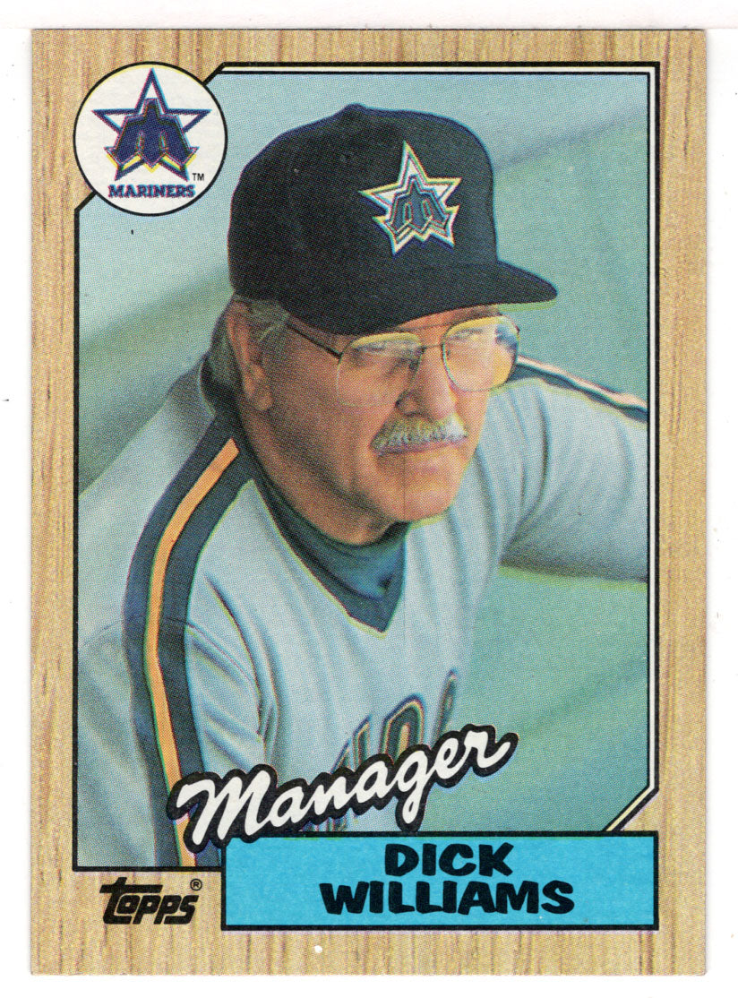 Dick Williams - Seattle Mariners - Team Checklist (MLB Baseball Card) 1987 Topps # 418 Mint