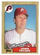 John Felske - Philadelphia Phillies - Team Checklist (MLB Baseball Card) 1987 Topps # 443 Mint