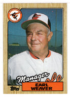 Earl Weaver - Baltimore Orioles - Team Checklist (MLB Baseball Card) 1987 Topps # 568 Mint