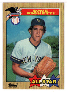 Dave Righetti - New York Yankees - All Star (MLB Baseball Card) 1987 Topps # 616 Mint