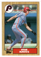 Von Hayes - Philadelphia Phillies (MLB Baseball Card) 1987 Topps # 666 Mint