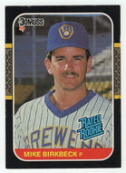 Mike Birkbeck RC - Milwaukee Brewers - Rated Rookie (MLB Baseball Card) 1987 Donruss # 33 NM/MT