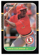 Vince Coleman - St. Louis Cardinals (MLB Baseball Card) 1987 Donruss # 263 NM/MT