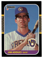 Jim Adduci RC - Milwaukee Brewers (MLB Baseball Card) 1987 Donruss # 495 NM/MT