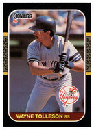 Wayne Tolleson - New York Yankees (MLB Baseball Card) 1987 Donruss # 524 NM/MT