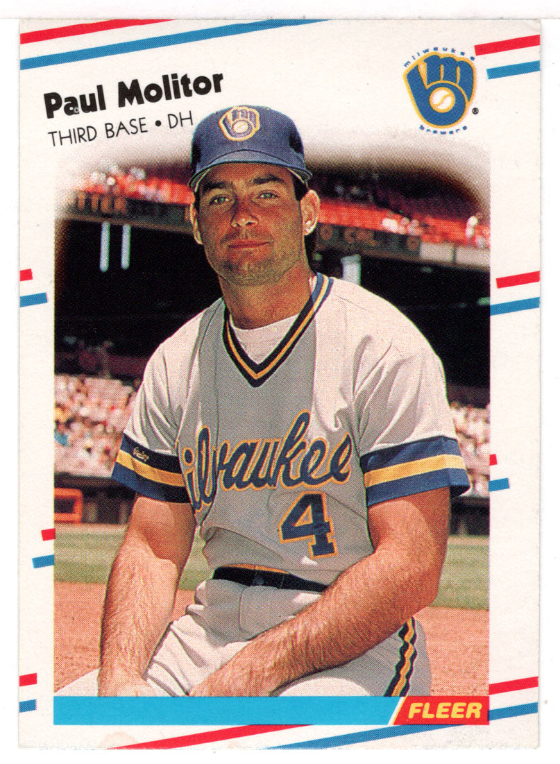 Paul Molitor - Milwaukee Brewers (MLB Baseball Card) 1988 Fleer # 169 Mint