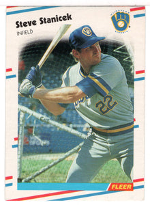 Steve Stanicek - Milwaukee Brewers (MLB Baseball Card) 1988 Fleer # 174 Mint