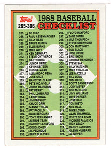 Checklist # 3 (MLB Baseball Card) 1988 Topps # 373 Mint