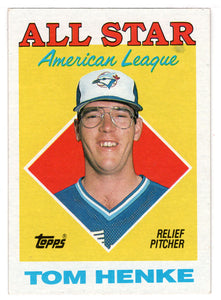 Tom Henke - Toronto Blue Jays - All Star Team (MLB Baseball Card) 1988 Topps # 396 Mint