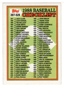 Checklist # 4 (MLB Baseball Card) 1988 Topps # 528A Mint