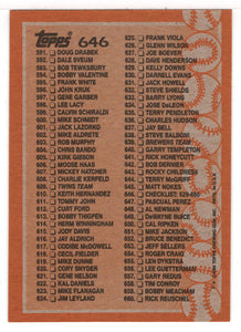 Checklist # 5 (MLB Baseball Card) 1988 Topps # 646 Mint