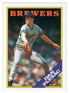 Dan Plesac - Milwaukee Brewers (MLB Baseball Card) 1988 Topps # 670 Mint