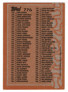 Checklist # 6 (MLB Baseball Card) 1988 Topps # 776 Mint