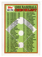 Checklist # 6 (MLB Baseball Card) 1988 Topps # 776 Mint