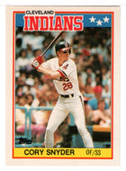 Cory Snyder - Cleveland Indians (MLB Baseball Card) 1988 Topps UK Mini # 74 Mint